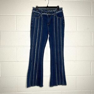 < Y2K Unbranded Contrast Stitch Flare Jeans >